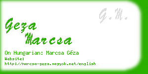 geza marcsa business card